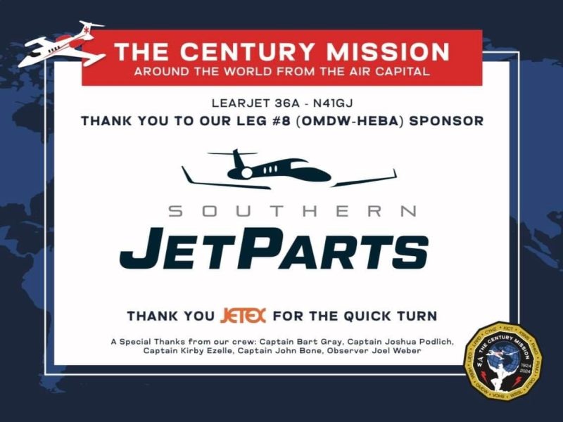 The Century Mission Thank You Sponsor Letter | Southern Jet Parts